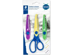 Ψαλίδι STAEDTLER 965-S χειροτεχνίας για περιγράμματα 14εκ. με 3 εναλλασσόμενες λεπίδες (ζιγκ-ζαγκ, κύματα, οδοντώσεις)